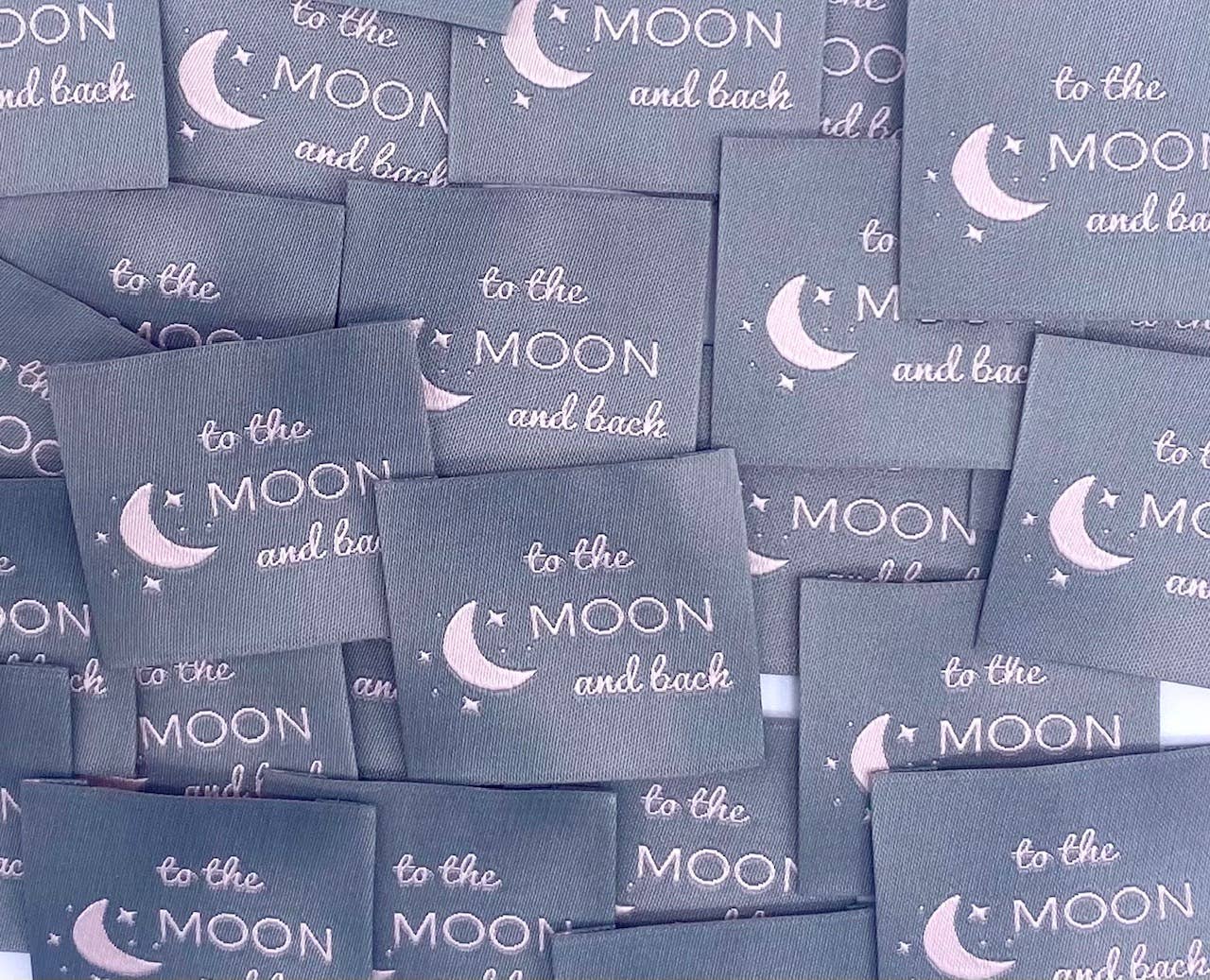 Label "TO THE MOON AND BACK"